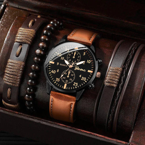 [BUY 1 GET 3 FREE] Geneva Chronos Men's Watch Kit + 3 Bracelets